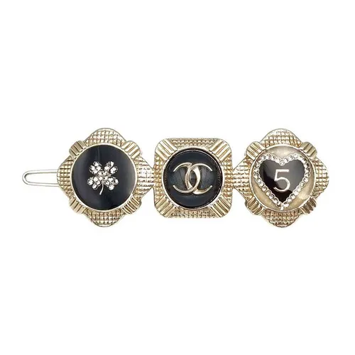 Kẹp Tóc Nữ Chanel Coco Mark Golden Màu Đen Vàng