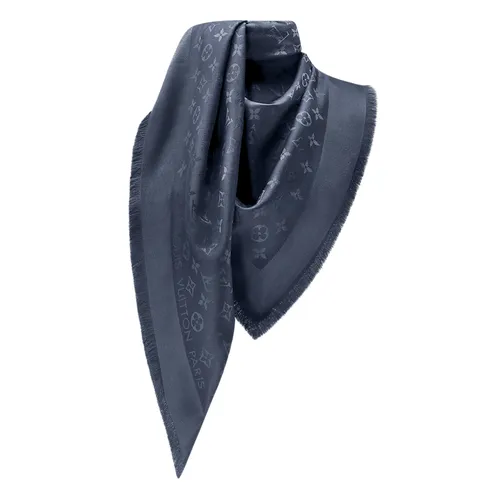 Thời trang Louis Vuitton - Khăn Quàng Cổ Nữ Louis Vuitton LV Monogram Classic Scarf M76876 Carbon Black Màu Xám Đen - Vua Hàng Hiệu