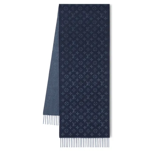 Khăn Quàng Cổ Louis Vuitton LV Monogram Gradient Scarf Navy Blue M70257 Màu Xanh Đậm