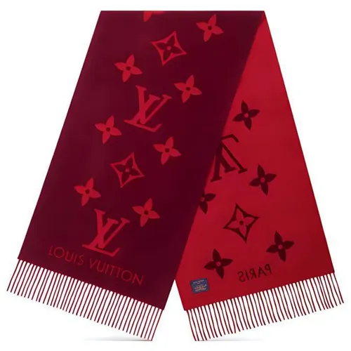Khăn Quàng Cổ Nữ Louis Vuitton LV Scarf M75505 Wool Red Màu Đỏ