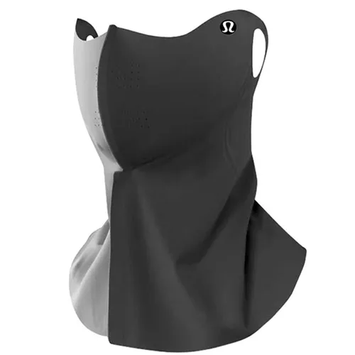 Thời trang Khẩu trang - Khẩu Trang Kín Cổ Lululemon Summer Sunscreen Mask Breathable UV SPF50 Protective Neck Shade Silk Ear Mask Màu Đen - Vua Hàng Hiệu