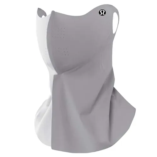 Thời trang Khẩu trang - Khẩu Trang Kín Cổ Lululemon Summer Sunscreen Mask Breathable UV SPF50 Protective Neck Shade Silk Ear Mask Màu Xám - Vua Hàng Hiệu