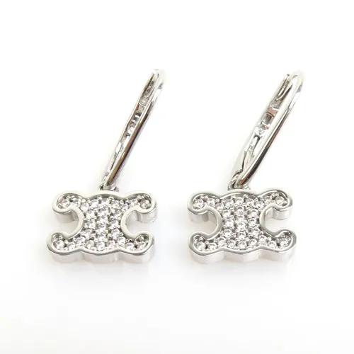 Trang sức - Khuyên Tai Nữ Celine Triomphe Earrings Màu Bạc Trắng - Vua Hàng Hiệu