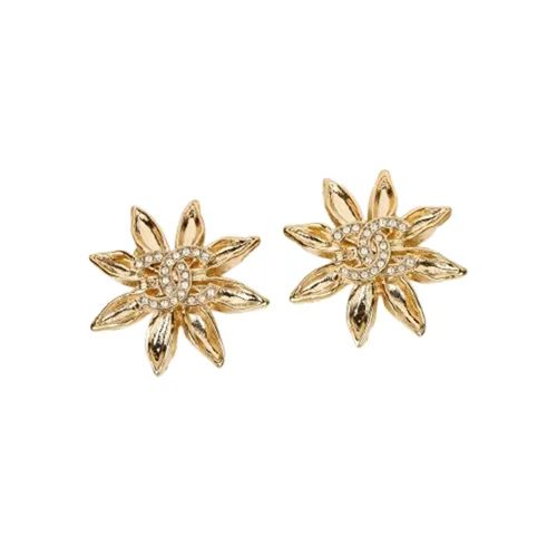 Thời trang - Khuyên Tai Nữ Chanel CC Flower Design Stud Earrings ABF979 B21161 U2154 Màu Vàng - Vua Hàng Hiệu