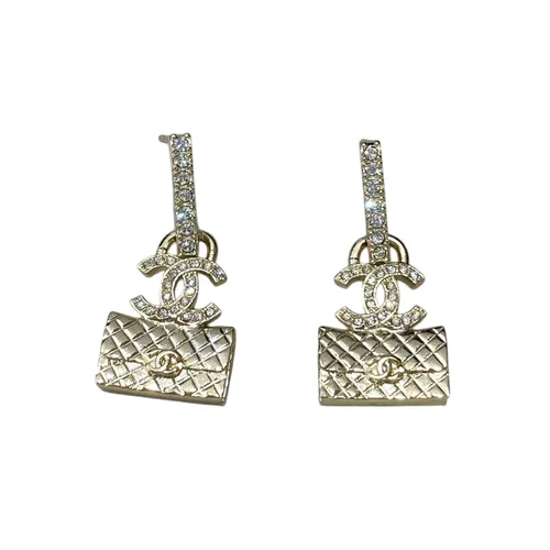 Chanel - Khuyên Tai Nữ Chanel Metal Earrings Bag Motif Màu Vàng - Vua Hàng Hiệu