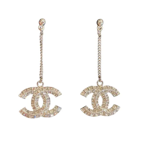 Trang sức Chanel - Khuyên Tai Nữ Chanel Orecchini CC Argento Màu Bạc - Vua Hàng Hiệu
