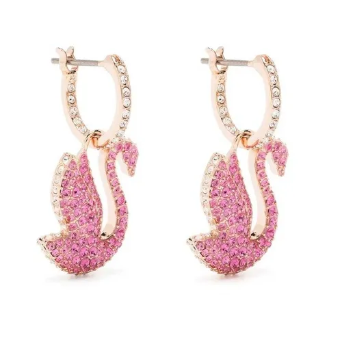 Khuyên Tai Nữ Swarovski Drop Earrings, Swan, Pink, Rose Gold Tone Plated 5647544 Màu Hồng