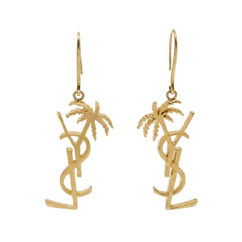 YSL - Khuyên Tai Nữ Yves Saint Laurent YSL Cassandra Palm Gold Tone Earrings Màu Vàng Gold - Vua Hàng Hiệu