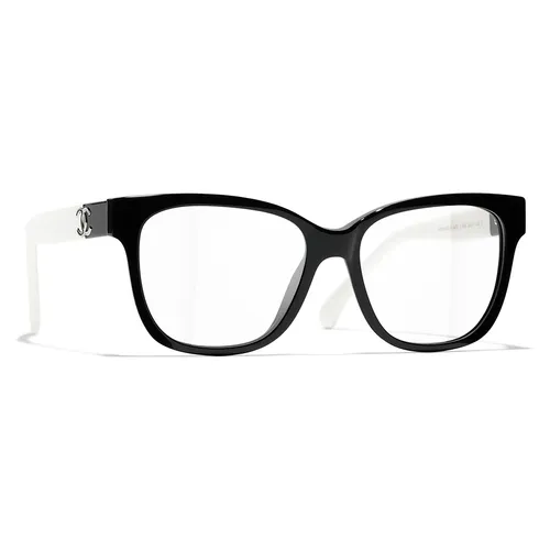 Kính Mắt Cận Nữ Chanel Square Eyeglasses 3472 1656 Màu Đen Trắng - Kính mắt - Vua Hàng Hiệu