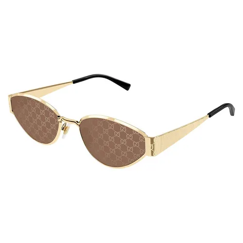 Gucci - Kính Mát Nữ Gucci GG1853S 003 Sunglasses Màu Nâu Vàng - Vua Hàng Hiệu