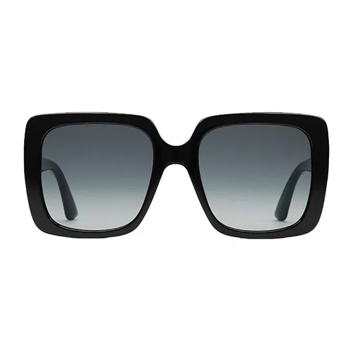 Gucci - Kính Mát Nữ Gucci Oversize Rectangular Sunglasses 541362 J0740 1011 Màu Đen Xám - Vua Hàng Hiệu