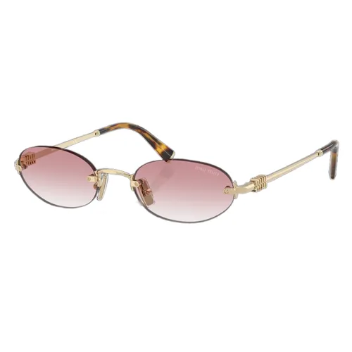 Miu Miu - Kính Mát Nữ Miu Miu Sunglasses SMUA54 ZVN70 Màu Hồng Vàng - Vua Hàng Hiệu