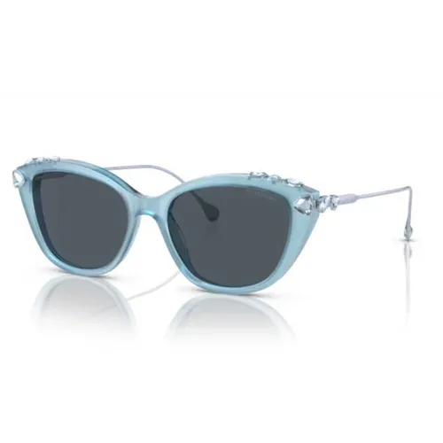 Swarovski - Kính Mát Nữ Swarovski Sunglasses 0SK6010F 20048755 Màu Xám - Xanh - Vua Hàng Hiệu
