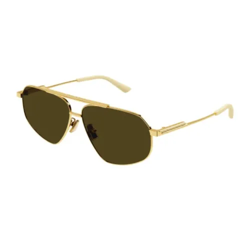 Bottega Veneta - Kính Mát Unisex Bottega Veneta Sunglasses BV1194S 002 Màu Nâu/Vàng Gold - Vua Hàng Hiệu