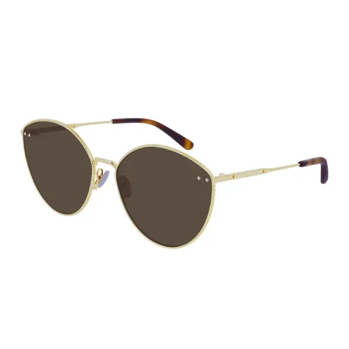 Bottega Veneta - Kính Mát Unisex Bottega Veneta Sunglasses BV1194S 002 Màu Nâu/Vàng Gold - Vua Hàng Hiệu