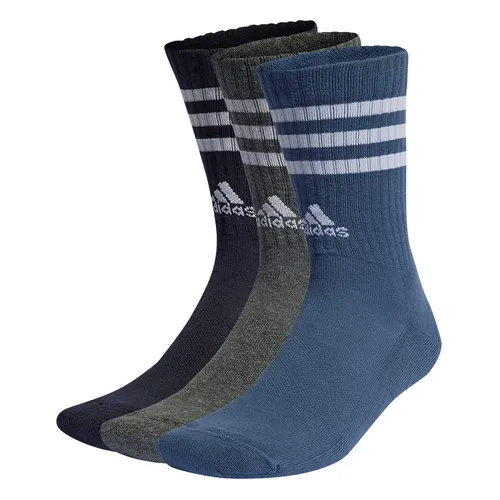 Thời trang - Set 3 Đôi Tất Adidas Cổ Cao Lót Đệm 3 Sọc IP2639 Màu Xanh Xám Size M - Vua Hàng Hiệu