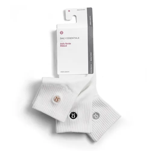 Set 3 Đôi Tất Cổ Cao Lululemon Half-Crew Throwback 3 Pair Sock Ivory Freeszie Màu Trắng Ngà