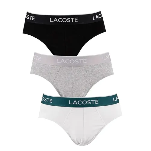Thời trang Nam - Set 3 Quần Lót Nam Lacoste Briefs Multicolor Pack Màu Đen/ Trắng/ Xám Size S - Vua Hàng Hiệu