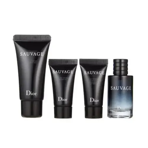 Nước hoa - Set Nước Hoa Nam Dior Sauvage 4 Món (EDT Mini 10ml + Sữa Tắm 20ml + Gel Cạo Râu 5ml + Kem Dưỡng 5ml) - Vua Hàng Hiệu