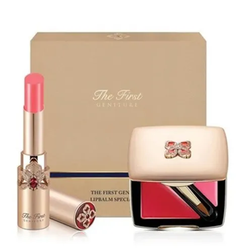 Set Son Dưỡng Ohui The First Geniture Lipbalm Pink Special 2 Món Màu Hồng
