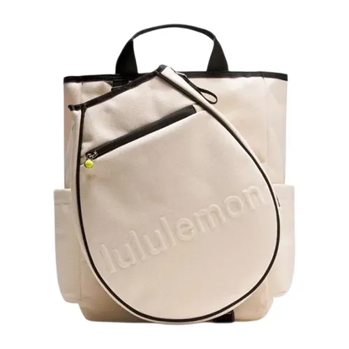 Túi xách Lululemon - Set Túi Lululemon Unisex Racket Bag 19L For Tennis/ Badminton/ Pickleball - 3 pack - Freesize Màu Đen Kem (Tặng 1 Đôi Tất) - Vua Hàng Hiệu