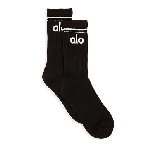 Tất Alo Yoga Unisex Unisex Half-Crew Throwback Sock Black Màu Đen Freesize