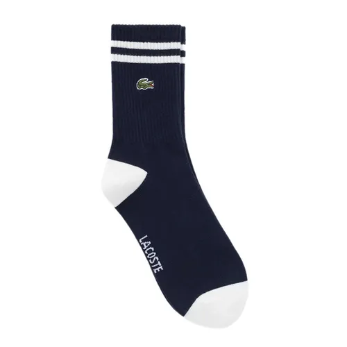 Thời trang - Tất Nam Lacoste Men's Color Tipping Middle Socks RA938E 54G 166 Màu Xanh Navy - Vua Hàng Hiệu