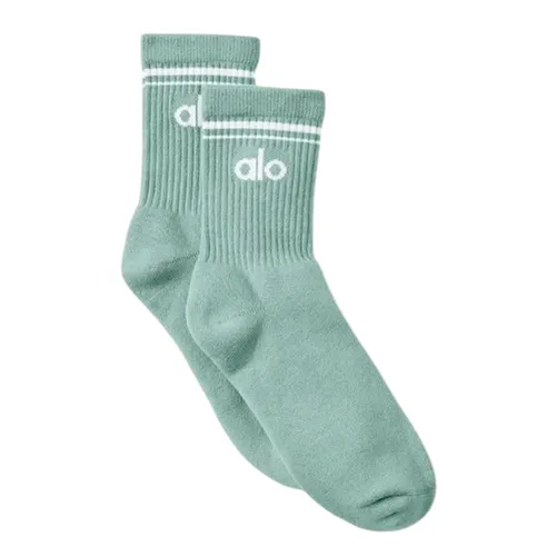 Thời trang - Tất Unisex Alo Yoga Half-Crew Throwback Sock Botanical Green Màu Xanh Lá Freesize - Vua Hàng Hiệu