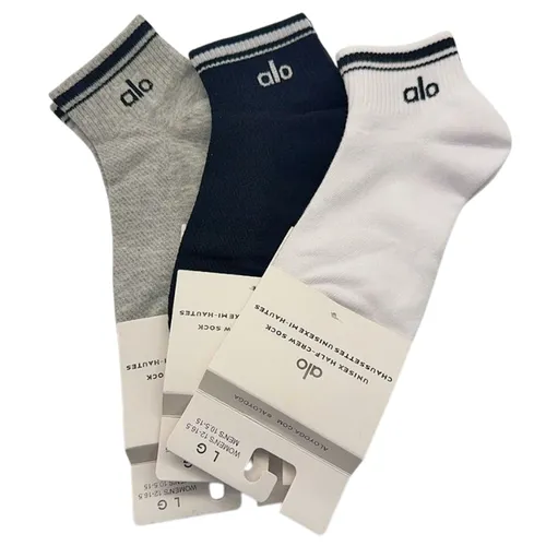 Thời trang - Tất Unisex Alo Yoga Half-Crew Throwback Sock Grey Màu Xám Freesize - Vua Hàng Hiệu