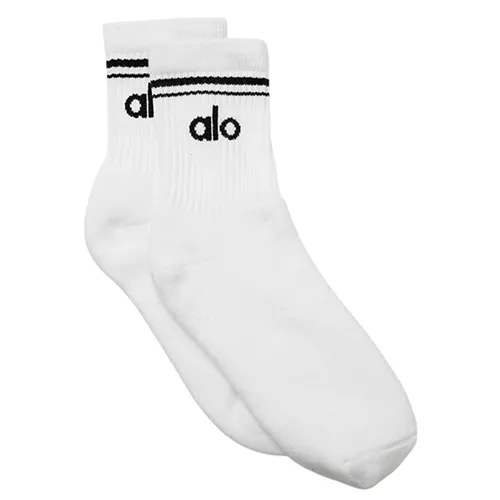 Thời trang - Tất Unisex Alo Yoga Half-Crew Throwback Sock White Màu Trắng Freesize - Vua Hàng Hiệu