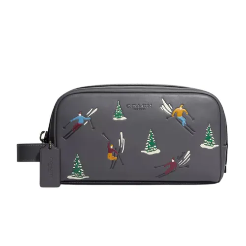 Túi Cầm Tay Coach Small Travel Kit With Ski Slope Print CE680 Màu Xám - Túi xách - Vua Hàng Hiệu