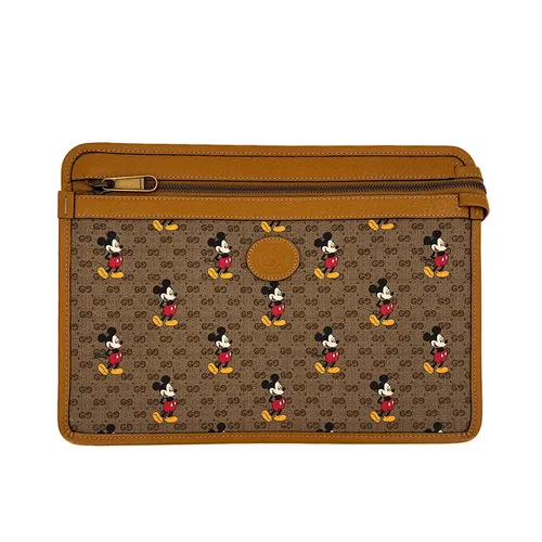 Túi Cầm Tay Gucci x Disney Mini GG Supreme Mickey Mouse Màu Nâu