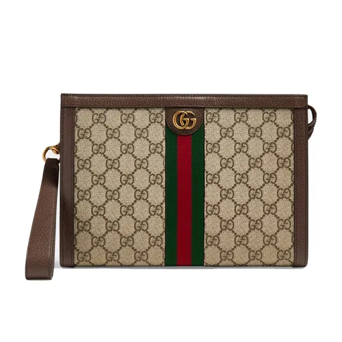 Túi xách Gucci - Túi Cầm Tay Nam Gucci Ophidia GG Pouch Màu Nâu - Vua Hàng Hiệu