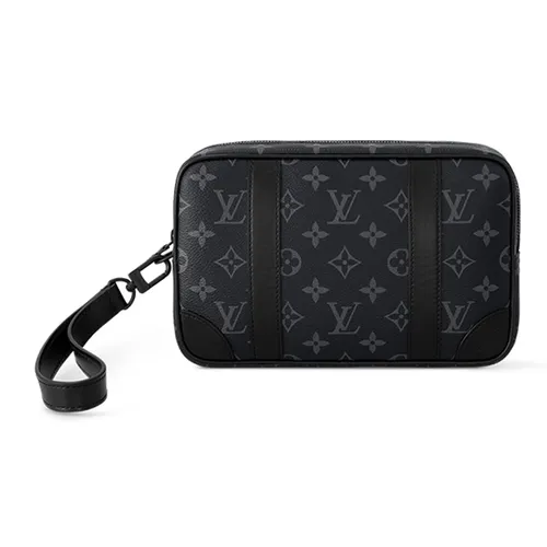 Túi xách Louis Vuitton - Túi Cầm Tay Nam Louis Vuitton LV M82076 Pochette Kasai Black Màu Đen Xám - Vua Hàng Hiệu