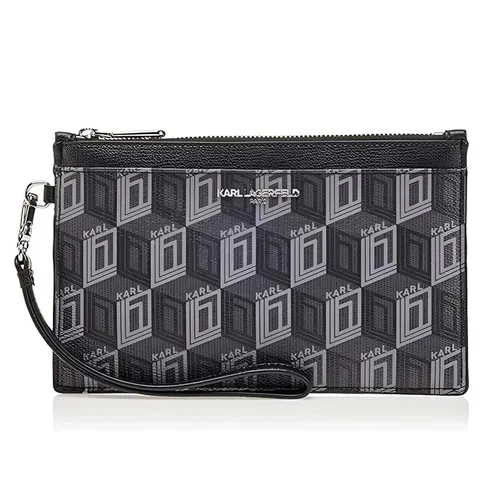 Túi Cầm Tay Nữ Karl Lagerfeld Quilted Wristlet Toiletry Bag Màu Đen - Túi xách - Vua Hàng Hiệu