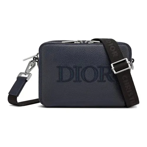 Túi xách - Túi Đeo Chéo Dior Grained Calfskin Messenger Bag Màu Xanh Navy - Vua Hàng Hiệu
