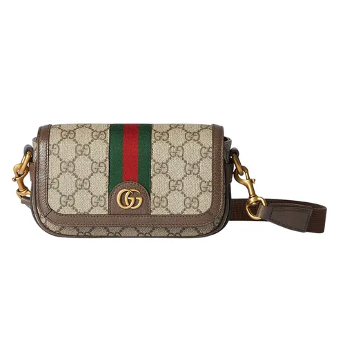 Gucci - Túi Đeo Chéo Gucci Ophidia Super Mini 795466 FABIA 9741 Màu Nâu/Be - Vua Hàng Hiệu