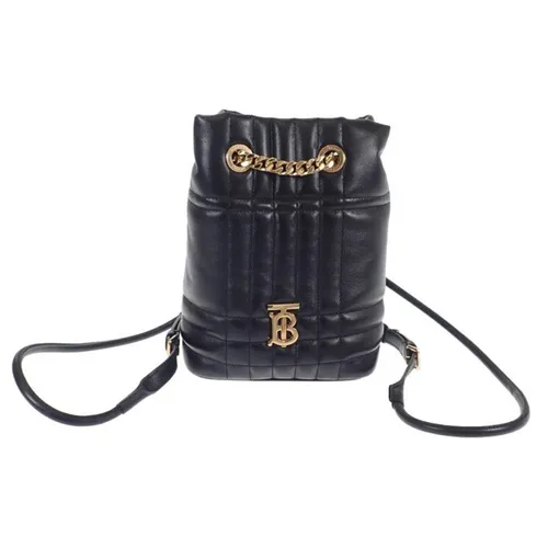 Burberry - Túi Đeo Chéo Nữ Burberry Bally Ring Laula 5 Backpack Quilting Gold String Black Mini Màu Đen - Vua Hàng Hiệu