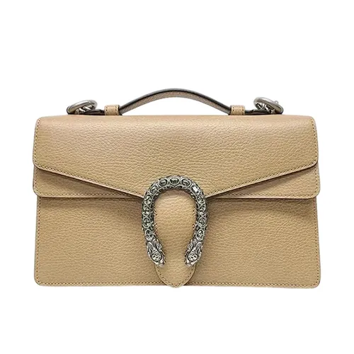 Túi Đeo Chéo Nữ Gucci Beige Dionysus Top Handle Medium Chain Bag Màu Be - Túi xách - Vua Hàng Hiệu