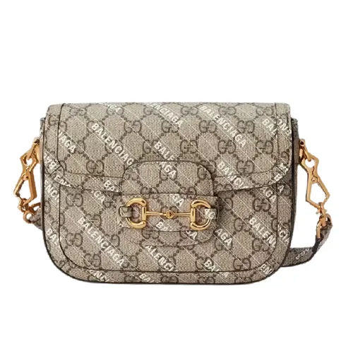 Túi xách - Túi Đeo Chéo Nữ Gucci x Balenciaga The Hacker Project Mini Horsebit 1955 658574-ULZAG-9759 Màu Xám - Vua Hàng Hiệu