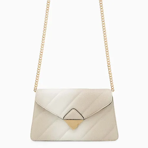 Túi Đeo Chéo Nữ Lyn Carrie M Crossbody Bag - Light Glitter Beige LL25FBF018 Màu Trắng Be - Túi xách - Vua Hàng Hiệu