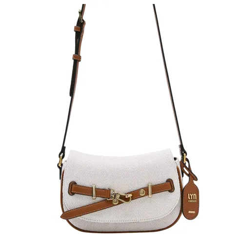 Túi Đeo Chéo Nữ Lyn Jane Crossbody Bag Ivory LL25CBF101 Màu Trắng Nâu