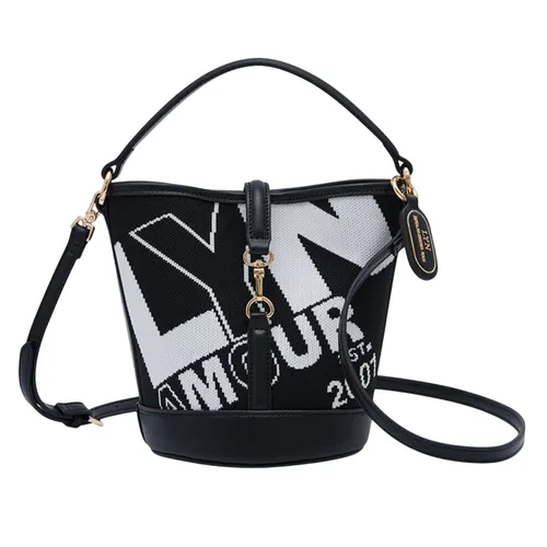 Túi Đeo Chéo Nữ Lyn Jayla Bucket Bag Black Variation 2 L25FBWB015 Màu Đen - Túi xách - Vua Hàng Hiệu