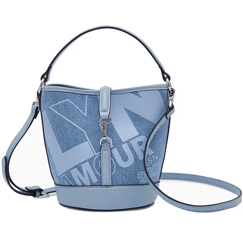 Túi xách - Túi Đeo Chéo Nữ Lyn Jayla Bucket Bag - Blue Variation 2 L25FBWB016 Màu Xanh Blue - Vua Hàng Hiệu