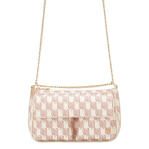 Lyn - Túi Đeo Chéo Nữ Lyn Noel Flap M Shoulder Bag Printed Nude LL25FBM611 Màu Kem/Đỏ - Vua Hàng Hiệu