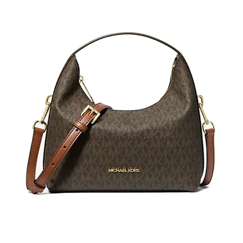 Michael Kors - Túi Đeo Chéo Nữ Michael Kors MK 35F4G7YM1B Ember Small Signature Logo Messenger Bag Màu Nâu - Vua Hàng Hiệu