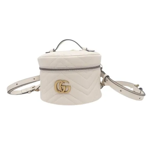Túi Đeo Vai Nữ Gucci GG Marmont Mini Backpack Rucksack Shoulder Bag White Màu Trắng - Túi xách - Vua Hàng Hiệu