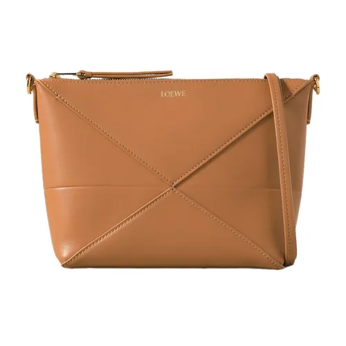 Túi xách - Túi Đeo Vai Nữ Loewe Puzzle Fold Leather Clutch Shoulder Bag Màu Nâu - Vua Hàng Hiệu