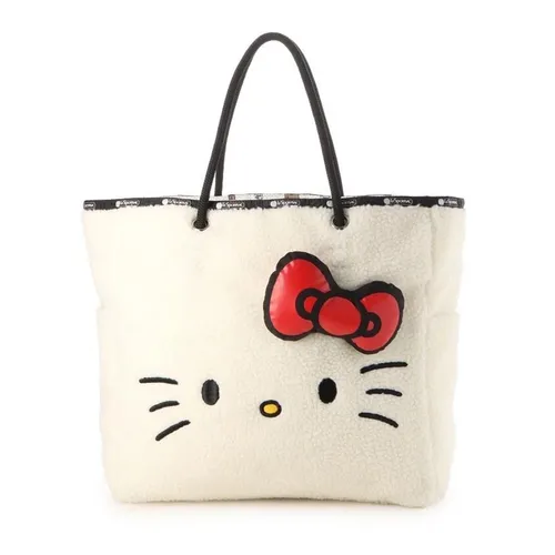 Túi xách - Túi Tote LeSportsac Hello Kitty 50th Anniversary Large 2 Way Tote Bag - Ivory Màu Kem (Dùng 2 Mặt) - Vua Hàng Hiệu