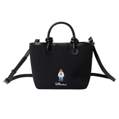 Túi xách Túi tote - Túi Tote Nữ WHOAU Canvas 2 Way Tote Bag WHBGF3821A Màu Đen - Vua Hàng Hiệu